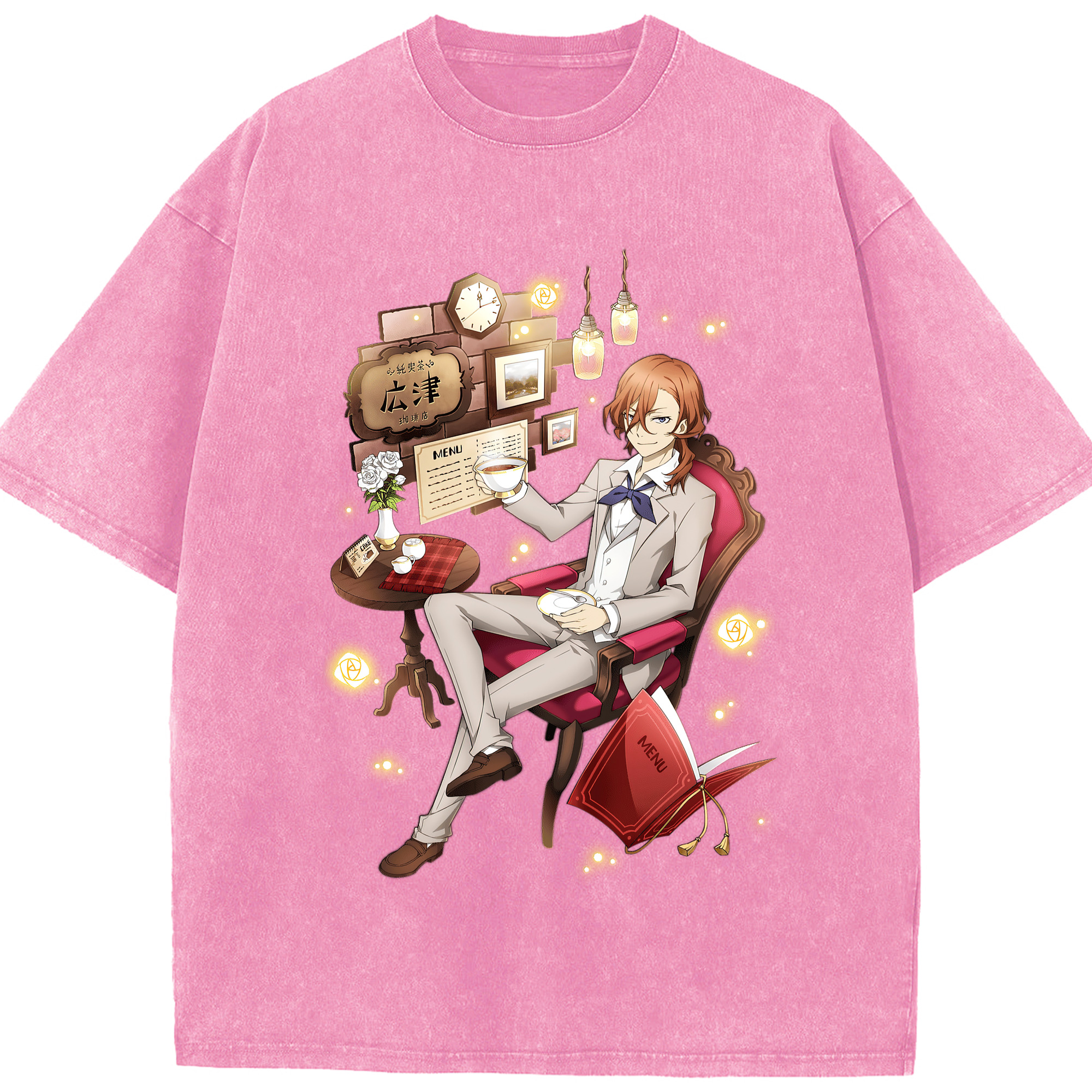 （画像用） 文豪ストレイドッグス Bungo Stray Dogs 綿100% ヴィンテージ風 半袖Tシャツ（フロントプリント）